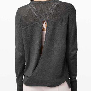 Lululemon Back to Balance Long Sleeve Sweater Heathered Graphite Grey